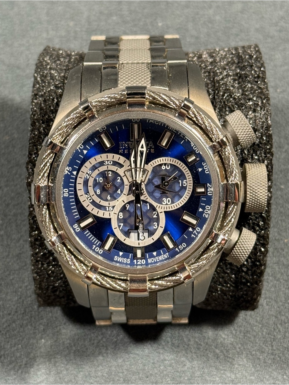 Invicta 33308 Reserve Bolt Men's Blue Dial Stainless Steel Chronograph Watch